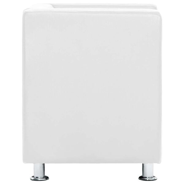 vidaXL Cube Armchair White Faux Leather