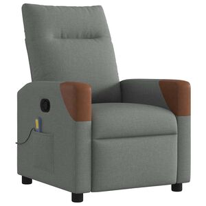 vidaXL Massage Recliner Chair Dark Grey Fabric