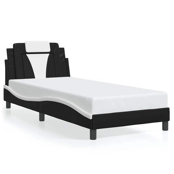 vidaXL Bed Frame "Viana" without Mattress Black and White 90x190 cm Faux Leather