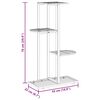 vidaXL 4-Floor Flower Stand 43x22x76 cm White Metal