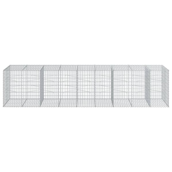 vidaXL Gabion Basket with Cover 450x100x100 cm Galvanised Iron