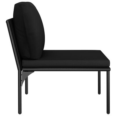 vidaXL 5 Piece Garden Lounge Set with Cushions Black PVC