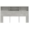 vidaXL Headboard Cabinet Concrete Grey 180x19x103.5 cm