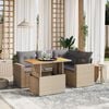 vidaXL 5 Piece Garden Sofa Set with Cushions Beige Poly Rattan