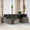 vidaXL 6 Piece Garden Sofa Set with Cushions Grey Poly Rattan