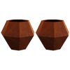vidaXL Planter 2 pcs Rusty 75 x 75 x 60 cm Weathering Steel