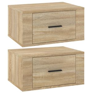 vidaXL Wall-mounted Bedside Cabinets 2 pcs Sonoma Oak 50x36x25 cm