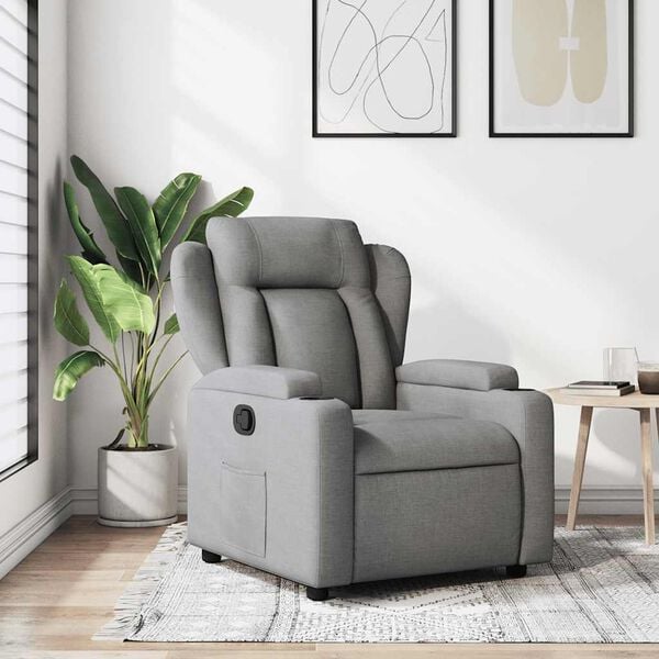 vidaXL Recliner Chair Light Grey Fabric