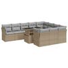 vidaXL 11 Piece Garden Sofa Set with Cushions Beige Poly Rattan