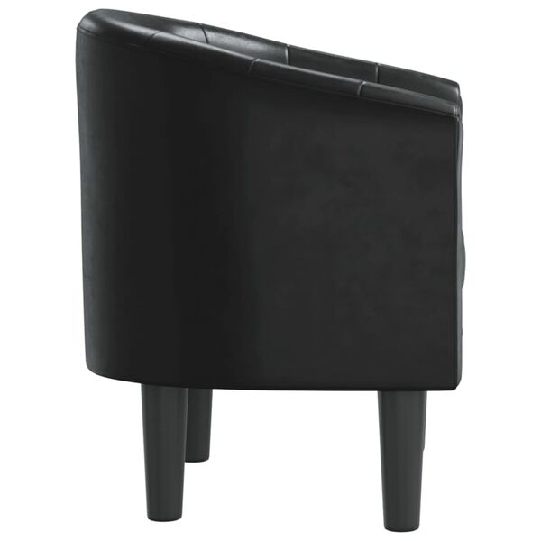 vidaXL Tub Chair Black Faux Leather