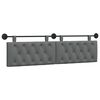 vidaXL Hanging Headboard Wall-mounted Dark Grey 170 x 55 x 7 cm Fabric
