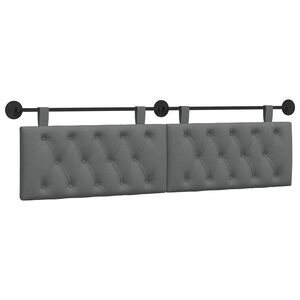 vidaXL Hanging Headboard Wall-mounted Dark Grey 170 x 55 x 7 cm Fabric