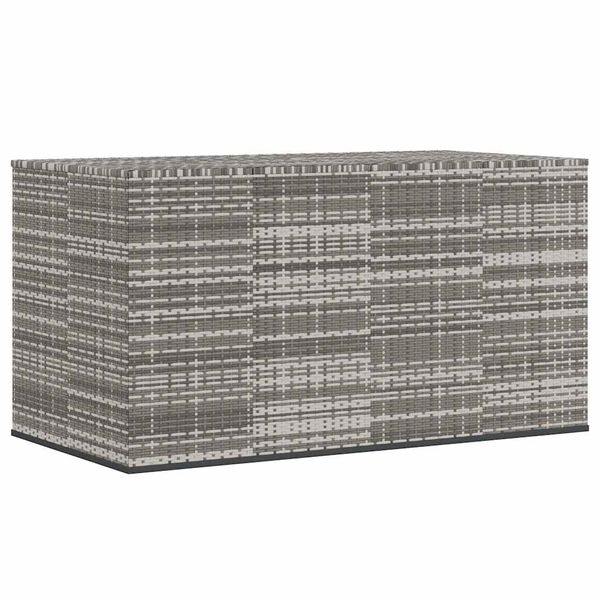vidaXL Garden Cushion Box PE Rattan 194x100x103 cm Grey