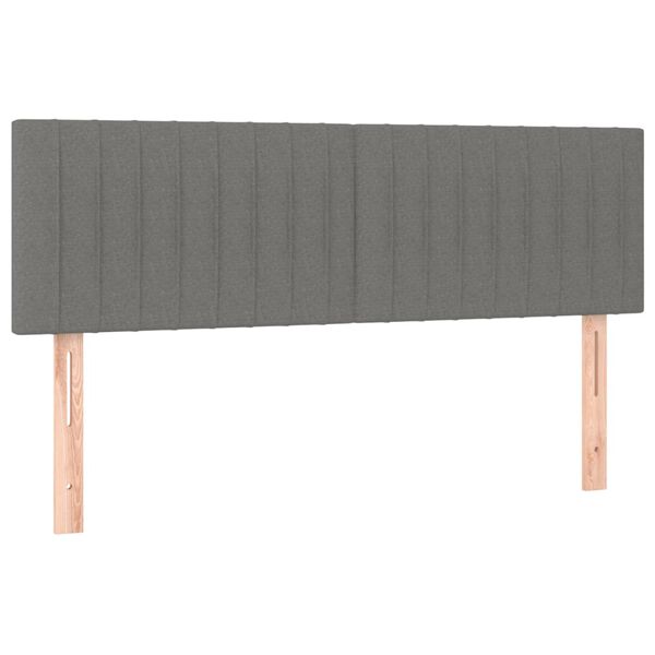 vidaXL LED Headboard Dark Grey 144 cm Fabric
