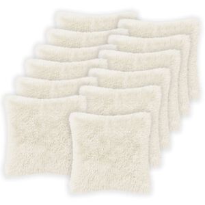 vidaXL Cushion with Pillow HEERLEN 6 pcs White PV Fleece
