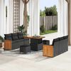 vidaXL Garden Sofa Set 9 pcs Black Poly Rattan and Powder-coated Steel