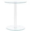 vidaXL Coffee Table | Transparent, Silver | Tempered Glass, Aluminium | Small