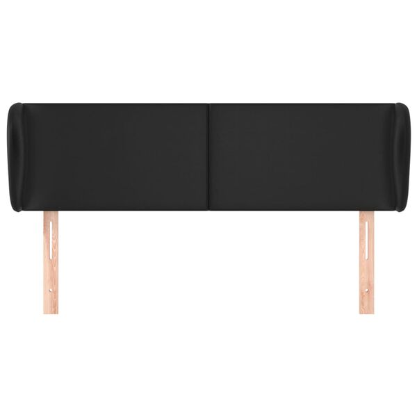 vidaXL Headboard with Ears Black 147 cm Faux Leather