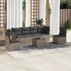 vidaXL 7 Piece Garden Sofa Set with Cushions Grey Poly Rattan