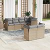 vidaXL 7 Piece Garden Sofa Set with Cushions Beige Poly Rattan