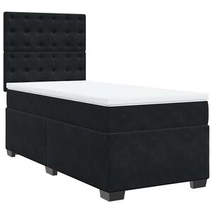 vidaXL Box Spring Bed with Mattress Black King Single Velvet