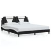 vidaXL Bed Frame "Viana" with LED without Mattress Black and White 180x200 cm