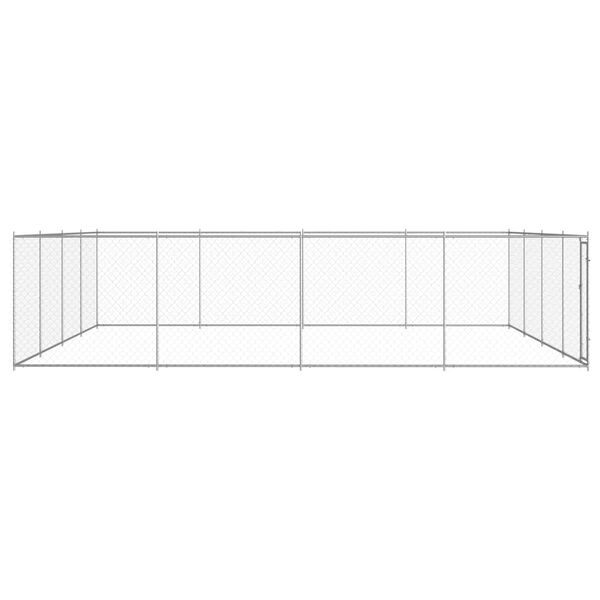 vidaXL Outdoor Dog Kennel Galvanised Steel 760x760x185 cm