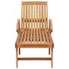vidaXL Sun Lounger with Table and Cushion Solid Teak Wood