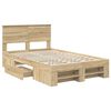 vidaXL Bed Frame Sonoma Oak 137 x 203 cm Engineered Wood