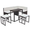 vidaXL 5 Piece Outdoor Dining Set Steel Poly Rattan Brown