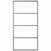vidaXL Sliding Door Frosted ESG Glass and Aluminium 102.5x205 cm Black