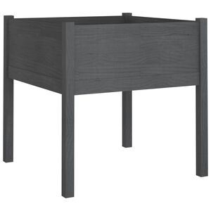 vidaXL Garden Planter | Grey | Solid Pinewood | Large | Durable | Garden Planter