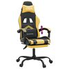 vidaXL Gaming Chair with Footrest Black and Gold Faux Leather