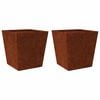 vidaXL Garden Planters 2 pcs 50x50x50 cm Weathering Steel