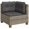vidaXL 10 Piece Garden Sofa Set with Cushions Grey Poly Rattan