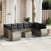 vidaXL 10 Piece Garden Sofa Set with Cushions Grey Poly Rattan