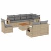 vidaXL 9 Piece Garden Sofa Set with Cushions Mix Beige Poly Rattan