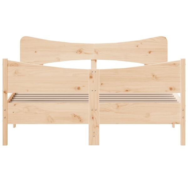 vidaXL Bed Frame without Mattress 150x200 cm King Size Solid Wood Pine