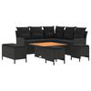 vidaXL Furniture Sets with Pillow 7 pcs Black PE Rattan