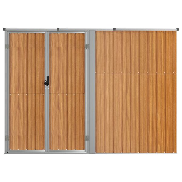 vidaXL Garden Tool Shed Brown 225x89x161 cm Galvanised Steel