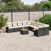 vidaXL 11 Piece Garden Sofa Set with Cushions Black Poly Rattan