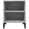 vidaXL Bed Cabinet with Metal Legs Concrete Grey 40x30x50 cm