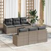 vidaXL Sofa Set with Cushion with Storage 7 pcs Grey Poly Rattan