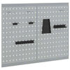vidaXL Tool Wall Panel 2 pcs Grey 100 x 1 x 80 cm Steel