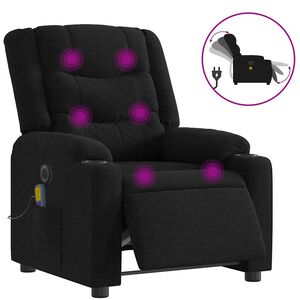 vidaXL Electric Massage Recliner Chair Black Fabric