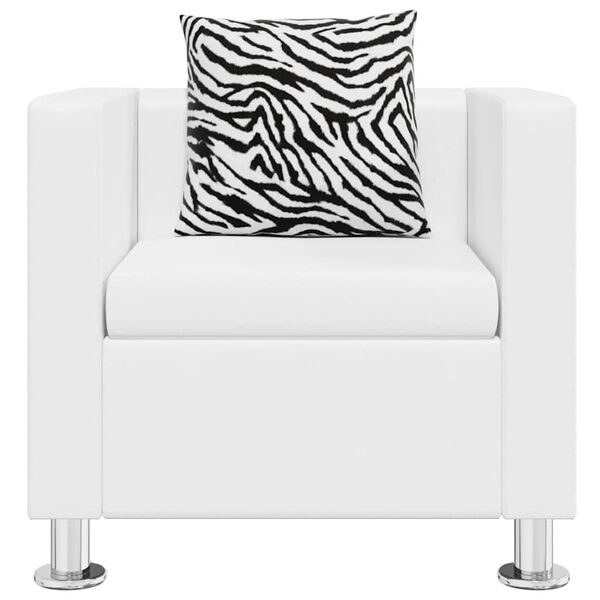 vidaXL Armchair White Faux Leather