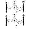 vidaXL Garden Lamp | Set of 4 | Black, Cool White | Tough plastic, PP material