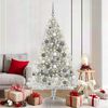 vidaXL Artificial Pre-lit Christmas Tree Silver 180 cm PET