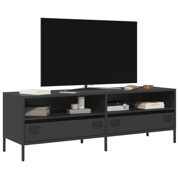 vidaXL TV Cabinet Black 135x39x43.5 cm Cold-rolled Steel