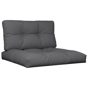vidaXL Pallet Cushions 2 pcs Anthracite Fabric